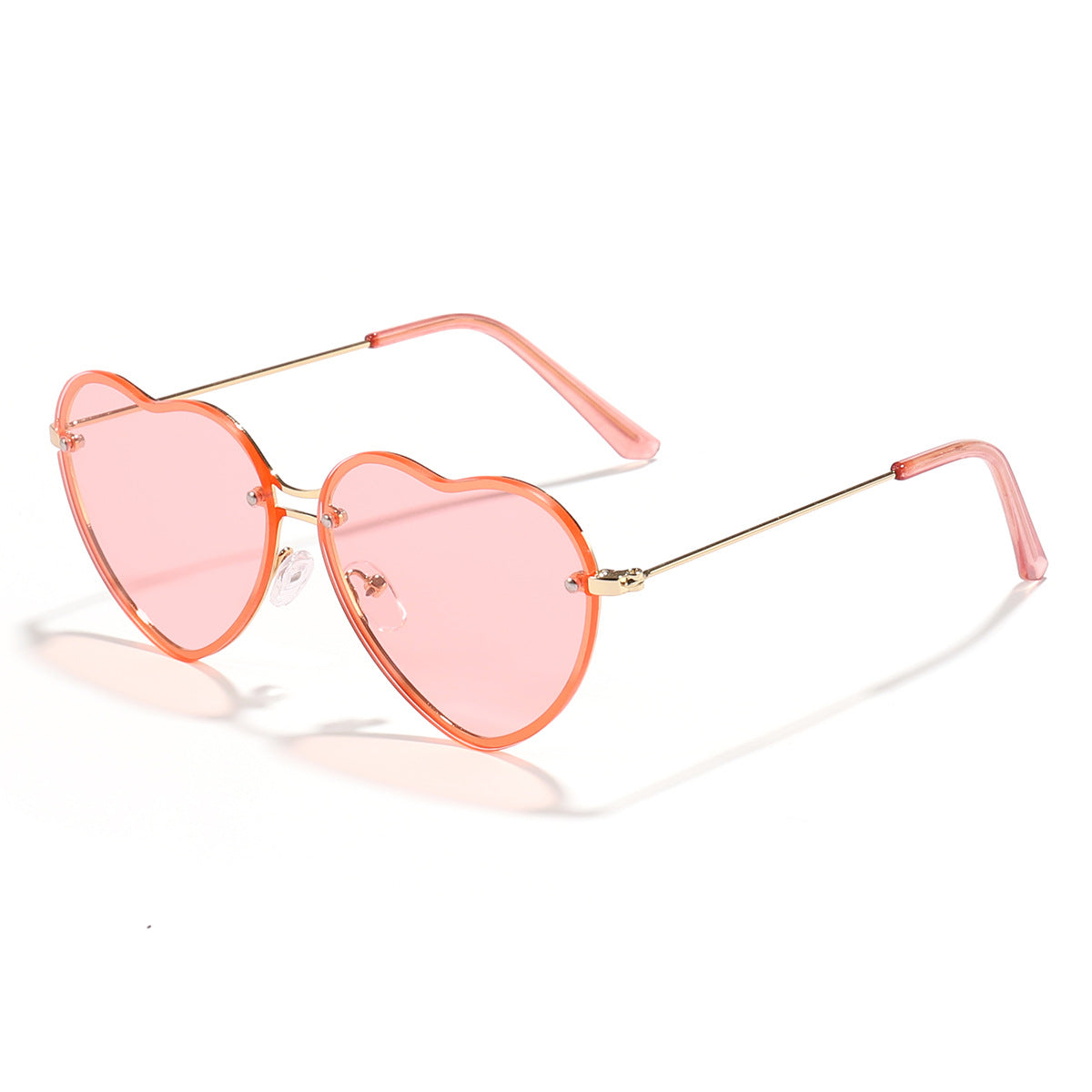Wholesale PC UV Protection Heart Metal Frame Ladies Sunglasses